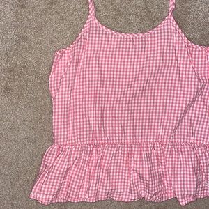 Peplum Gingham Tank